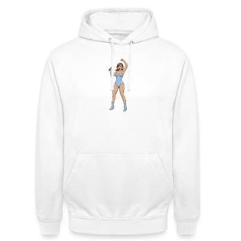Sänger-Tänzer - Unisex Hoodie - Weiß - Vorne - AI Model Male 185 dark (185cm) & AI Model Female 172 dark (172cm)