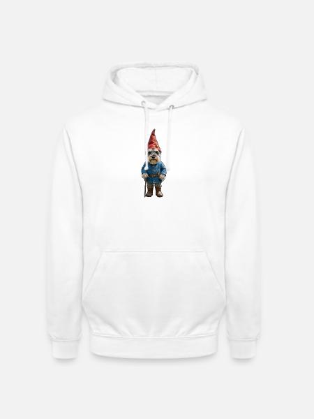 Garden Gnome Schnauzer Magic - Unisex Hoodie - white