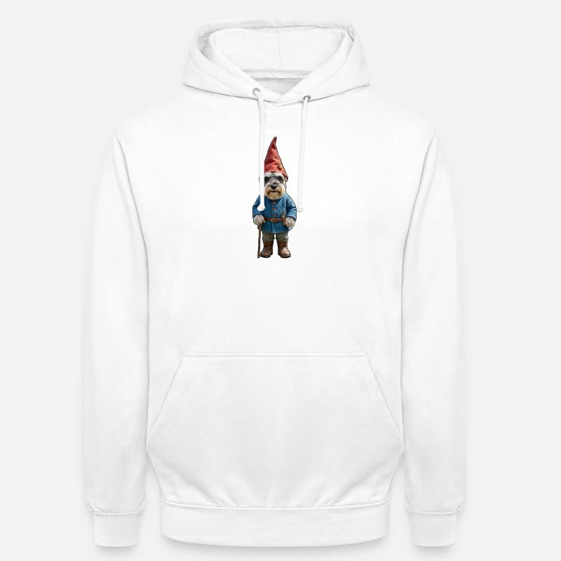 Garden Gnome Schnauzer Magic - Unisex Hoodie - white