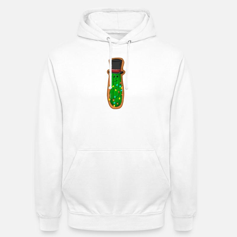 Concombre de Noël avec haut-de-forme - Sweat-shirt à capuche unisexe - blanc