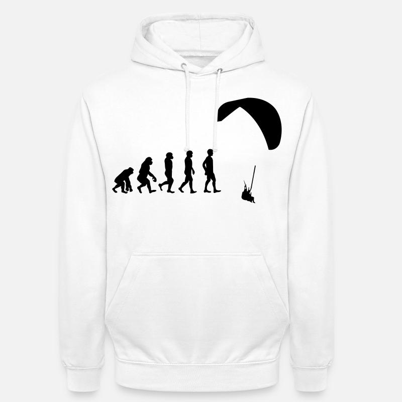 Planeur de l’évolution - Sweat-shirt à capuche unisexe - blanc