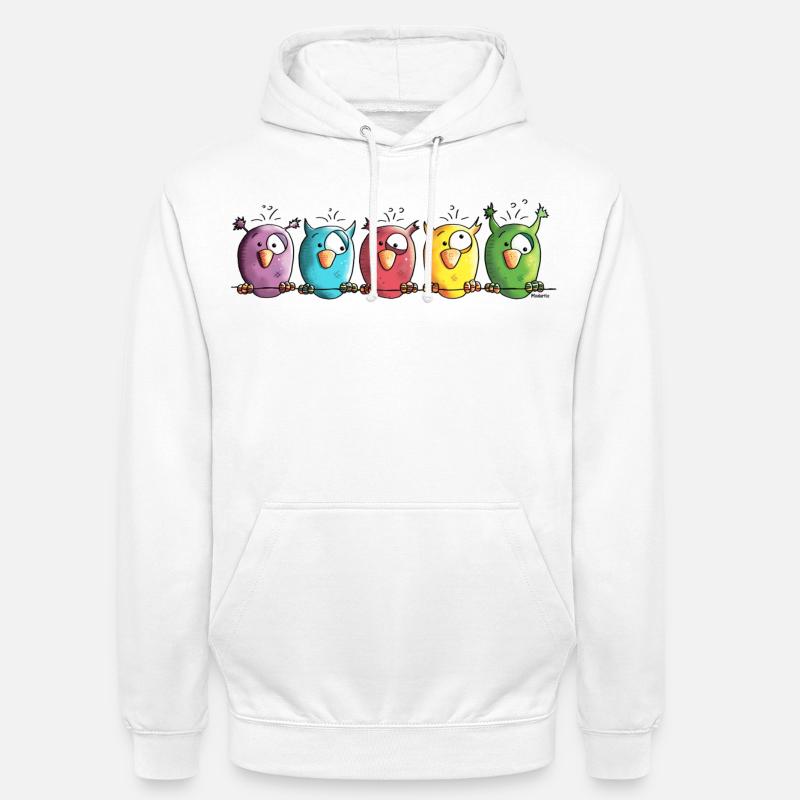 Funny Owls - Eule - Vogel - Unisex Hoodie - Weiß