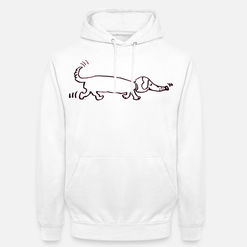 drôle teckel, teckel, chien, teckel - Sweat-shirt à capuche unisexe - blanc