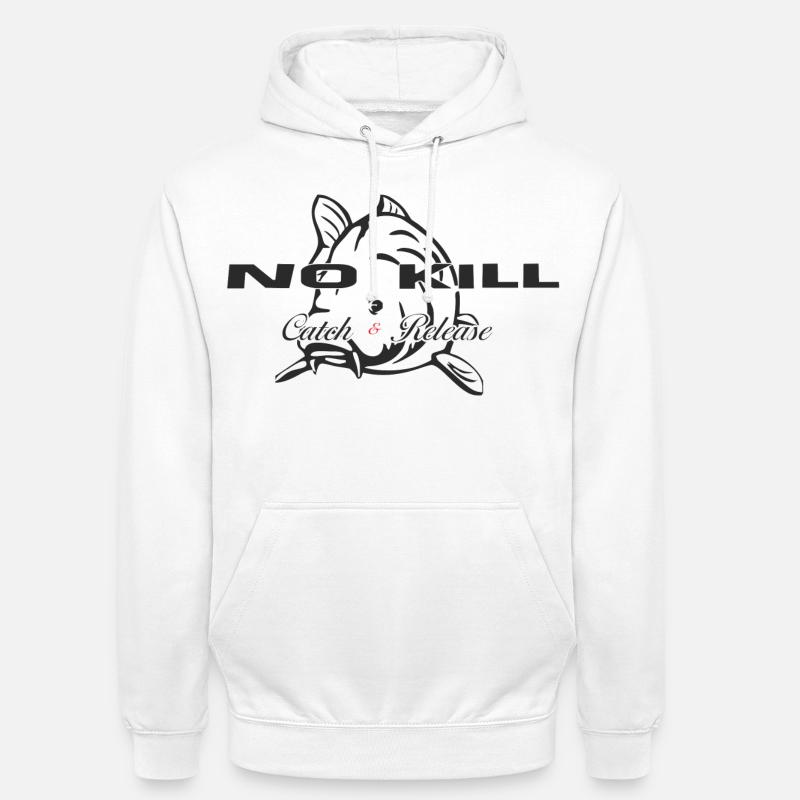 Carpe : no kill, catch and release - Sweat-shirt à capuche unisexe - blanc
