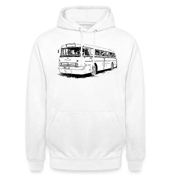 Ikarus 66 - Unisex Hoodie - Weiß - Vorne - AI Model Male 185 dark (185cm) & AI Model Female 172 dark (172cm)