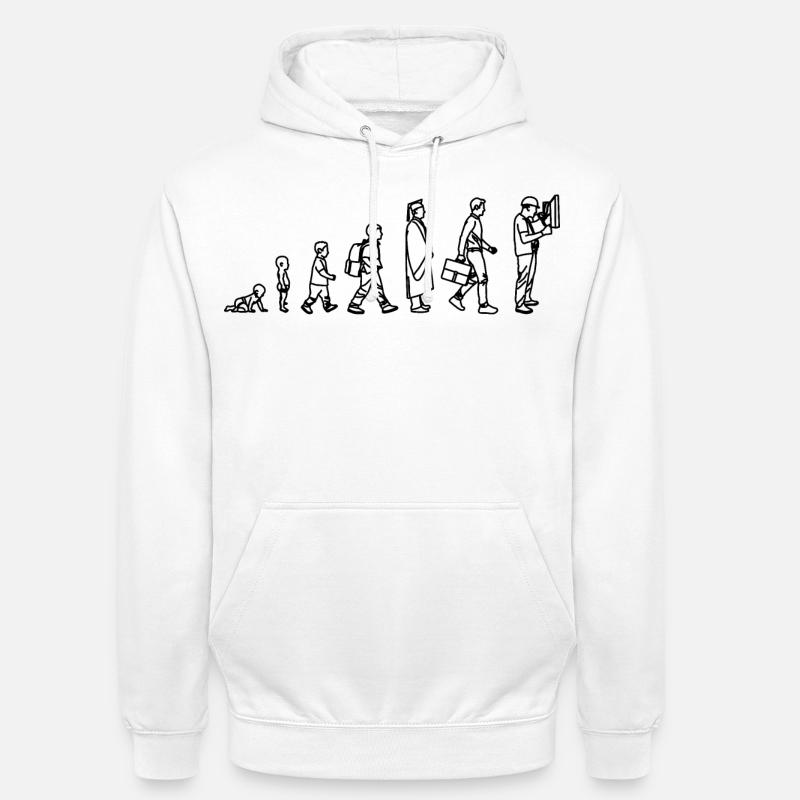 Évolution de l’électricien - Sweat-shirt à capuche unisexe - blanc