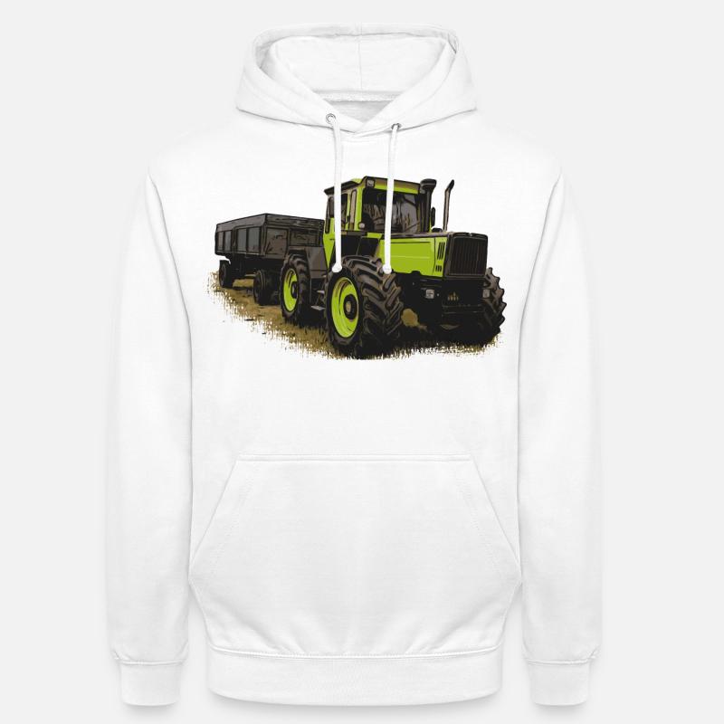 MB trac 1600 turbo with trailer - Unisex Hoodie - white
