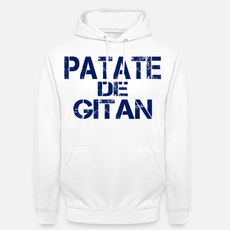 Patate GITAN bleu - Sweat-shirt à capuche unisexe - blanc