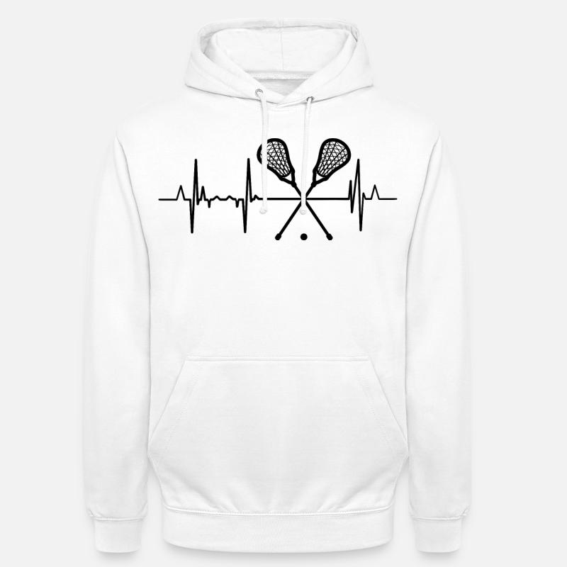 Ligne de cœur de crosse - Sweat-shirt à capuche unisexe - blanc