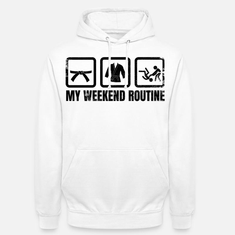 Judoka Wochenend Routine - Unisex Hoodie - Weiß