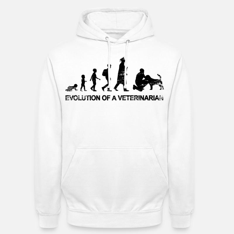 Evolution eines Tierarztes - Unisex Hoodie - Weiß