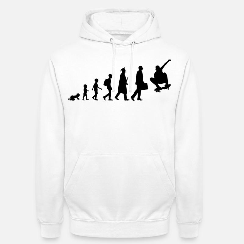 Skateboarder Evolution - Unisex Hoodie - white