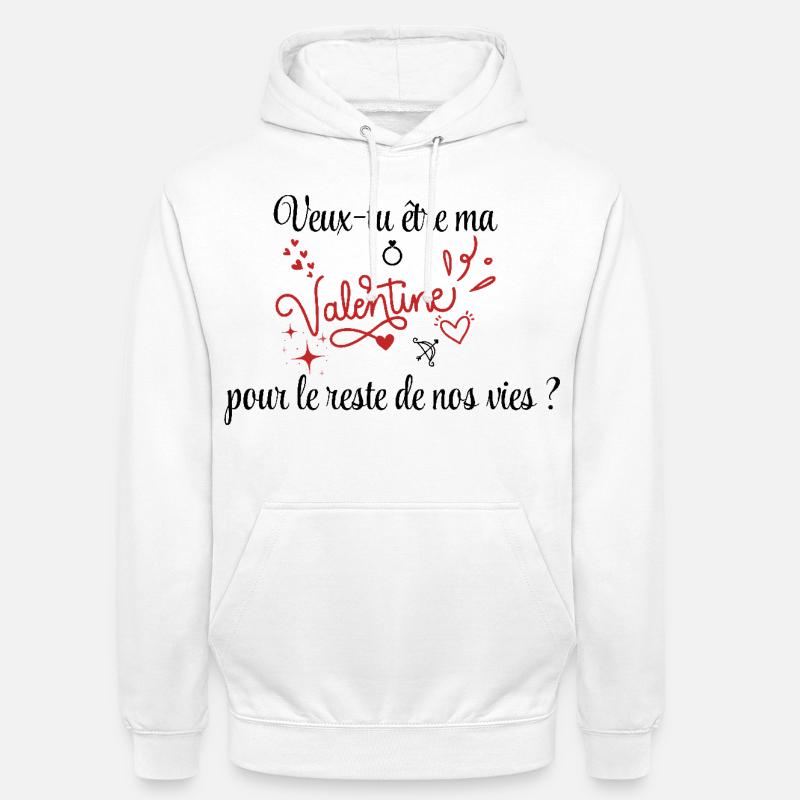 Demande en mariage, Saint-Valentin, Romantique - Sweat-shirt à capuche unisexe - blanc