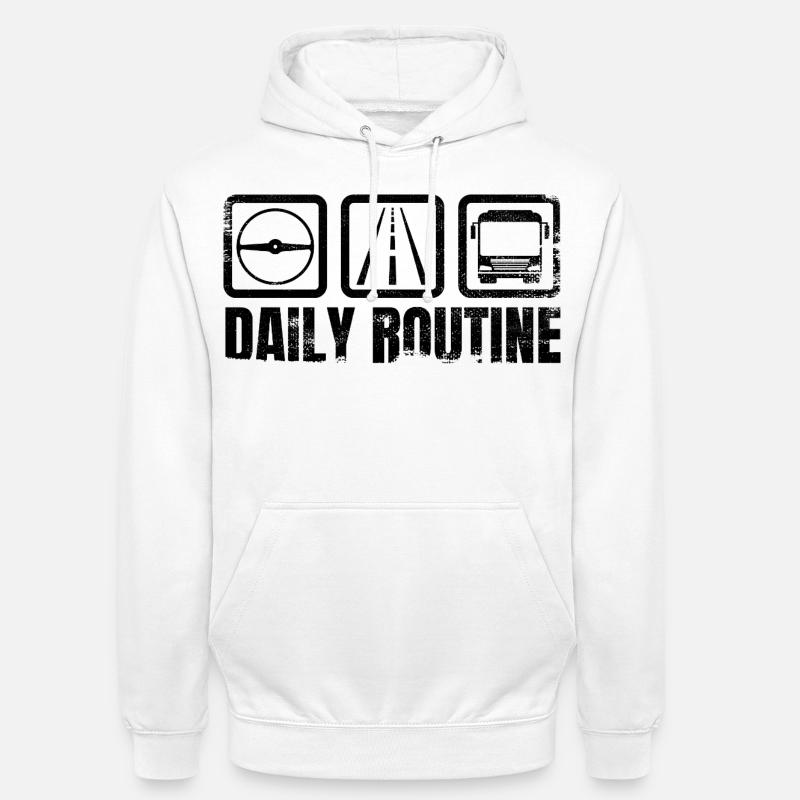 Busfahrer Routine - Unisex Hoodie - Weiß