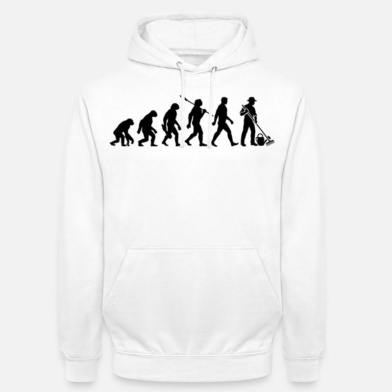 Evolution - Gärtner - Garten - Gartenarbeit - Unisex Hoodie - Weiß