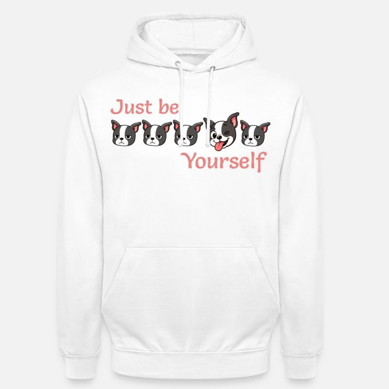 Boston - Sei einfach - du selbst - Pink - Unisex Hoodie - Weiß