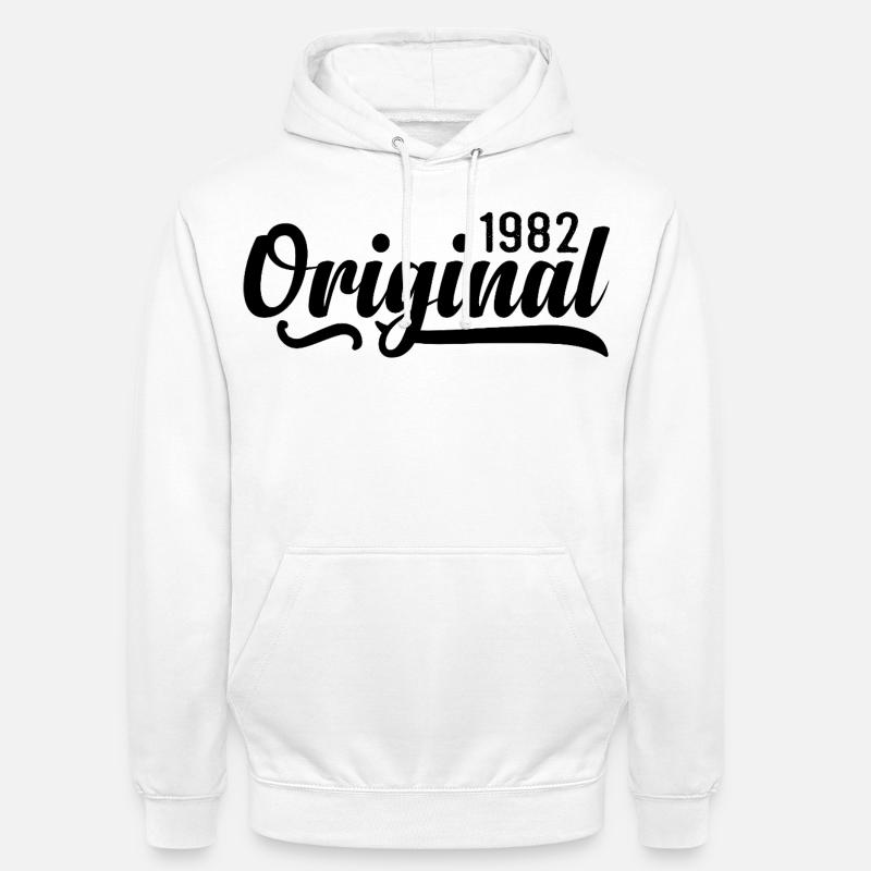 1982 anniversaire 43 ans, rétro 1982 - Sweat-shirt à capuche unisexe - blanc