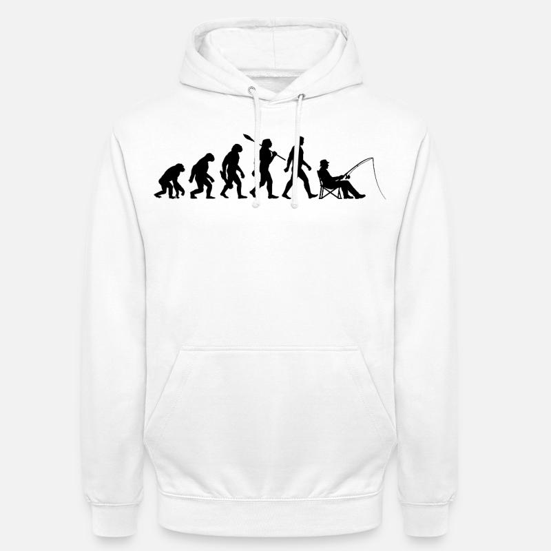 Evolution - Pêche, Cadeau de pêcheur - Sweat-shirt à capuche unisexe - blanc