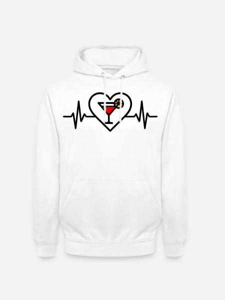 Cocktail Heart Aperitif Drink - Unisex Hoodie - white