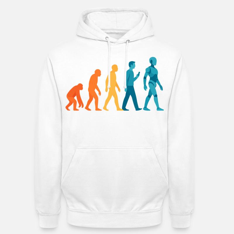 Évolution vers le contour du robot - Sweat-shirt à capuche unisexe - blanc