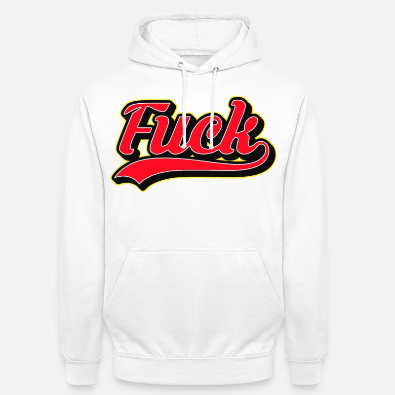 Bold F Word Retro Script Tee - Unisex Hoodie - white