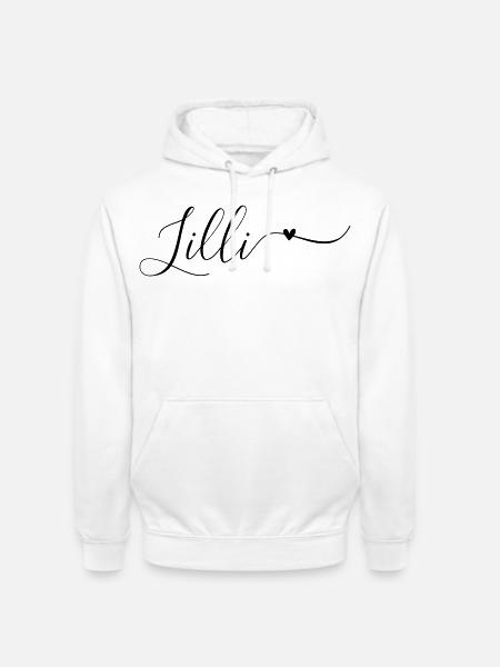 Lilli Name Vorname Dekorativ - Unisex Hoodie - Weiß