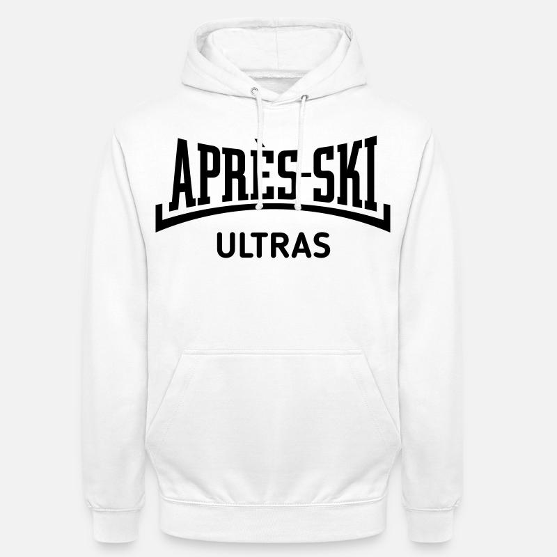 Ultra-Ski (Après Ski / Concave / Noir) - Sweat-shirt à capuche unisexe - blanc