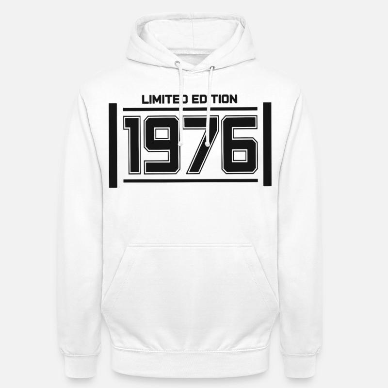 1976 års födelsedagsminimala begränsade utgåva - Luvtröja unisex - vit