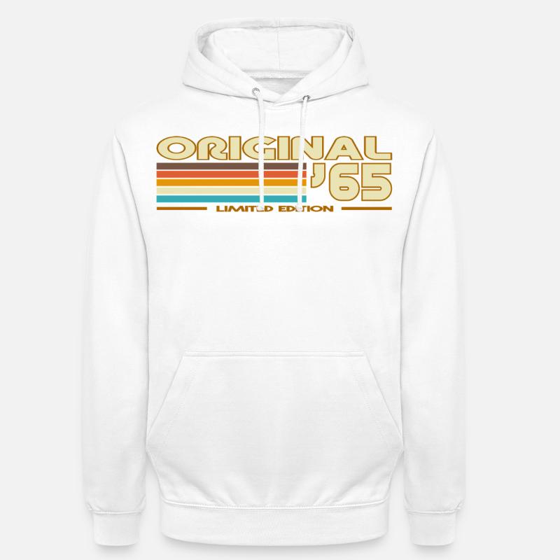 Original 65 Rayures Rétro - Sweat-shirt à capuche unisexe - blanc
