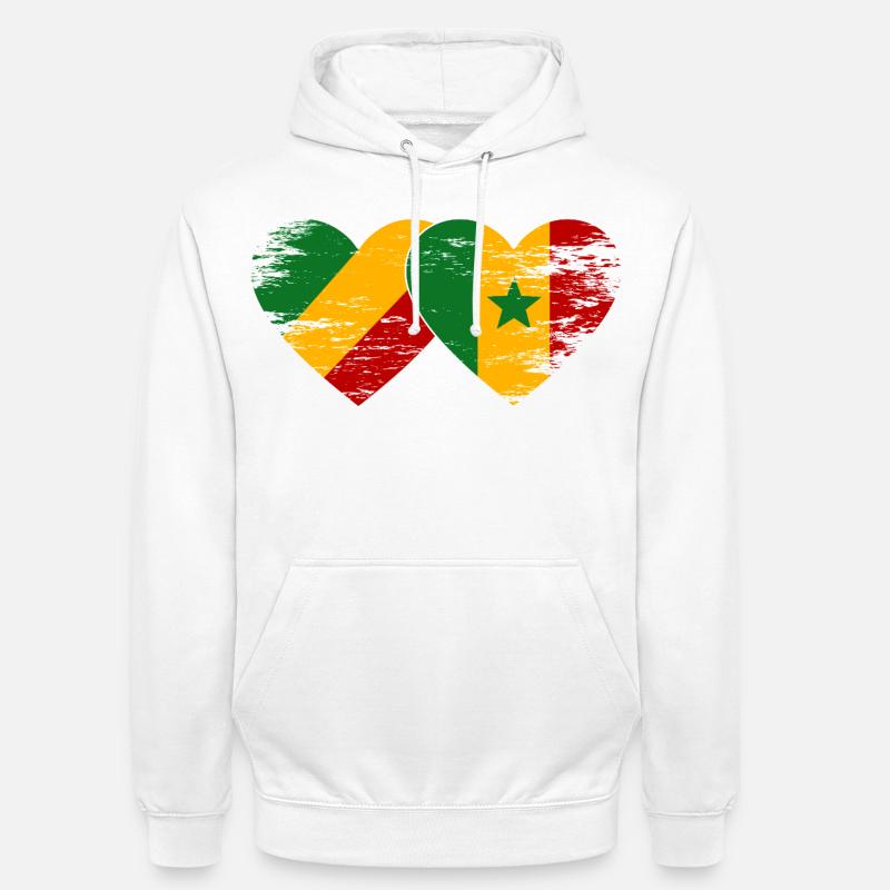 Drapeau Congo-Sénégal utilisé - Sweat-shirt à capuche unisexe - blanc