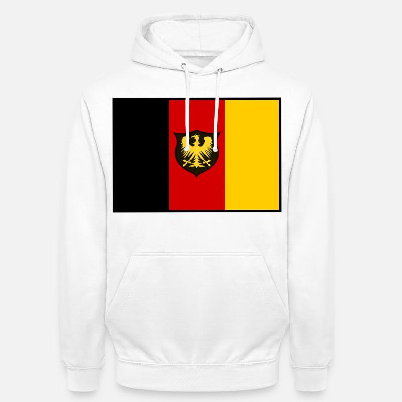 Drapeau de l’aigle NoirRedGold Shield - Sweat-shirt à capuche unisexe - blanc