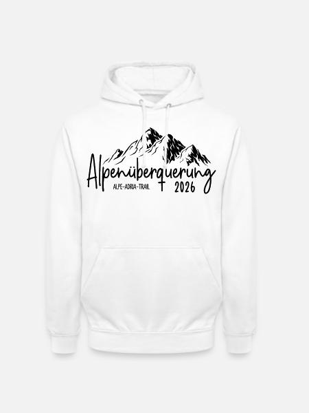 Alpenüberquerung 2026 Alpe Adria Trail - Unisex Hoodie - Weiß