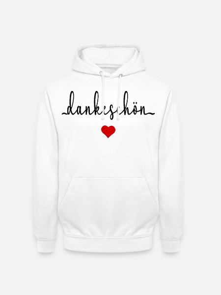 Danke Dankeschön Herz - Unisex Hoodie - Weiß