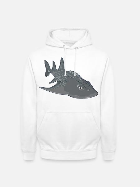 Bowmouth-Gitarrenrochen Cartoon-Stil - Unisex Hoodie - Weiß