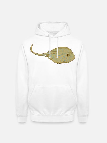 Blaupunktrochen im Cartoon Stil - Unisex Hoodie - Weiß