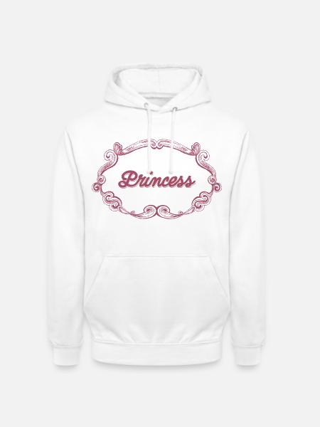 Rosa Prinzessin Schnörkelrahmen - Unisex Hoodie - Weiß