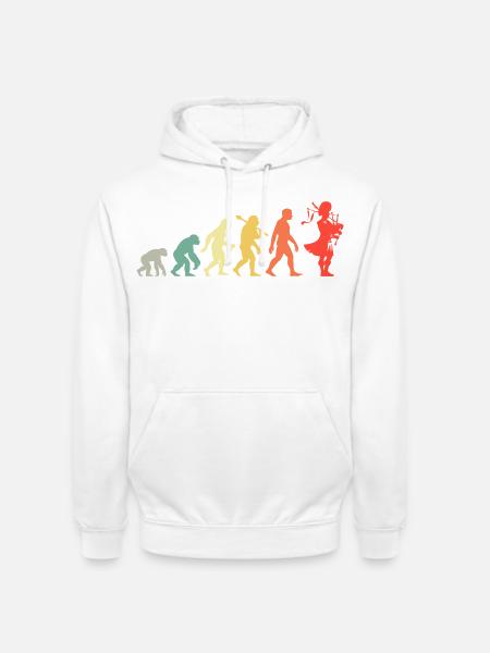 Retro Dudelsack Evolution Für Dudelsackspieler - Unisex Hoodie - Weiß