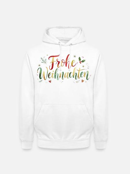 Frohe Weihnachten Schriftzug - Handschrift - Unisex Hoodie - Weiß