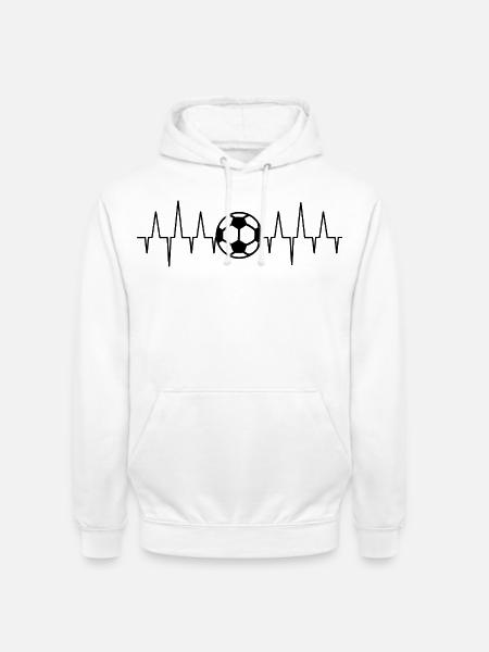 Fußball Herzschlag - Unisex Hoodie - Weiß