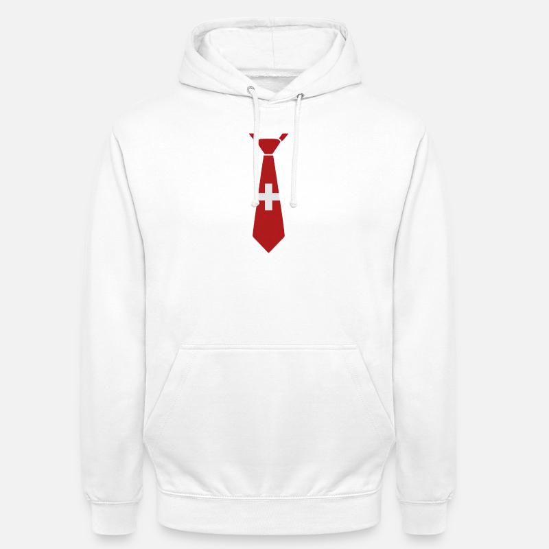 Cravate suisse – Conception du drapeau - Sweat-shirt à capuche unisexe - blanc