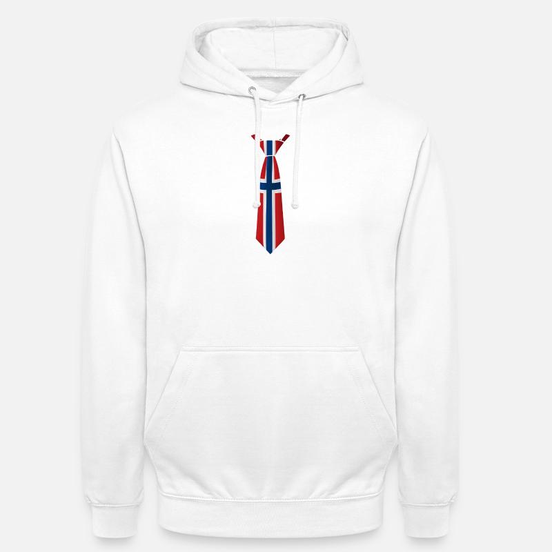Cravate norvégienne – Conception du drapeau - Sweat-shirt à capuche unisexe - blanc