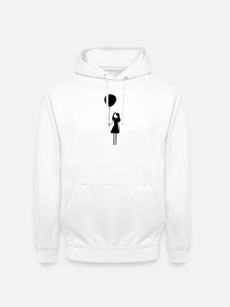 Fille ballon d’anniversaire - Sweat-shirt à capuche unisexe - blanc