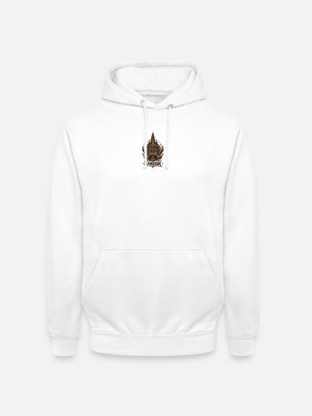 Bangkok Dämonenmaske Goldrelief - Unisex Hoodie - Weiß