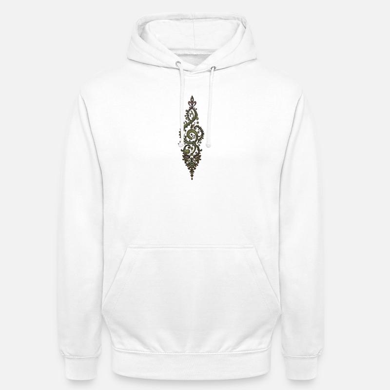 Clé de sol ornée - Sweat-shirt à capuche unisexe - blanc