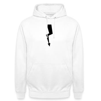 Blitz - Unisex Hoodie - Weiß - Vorne - AI Model Male 185 dark (185cm) & AI Model Female 172 dark (172cm)