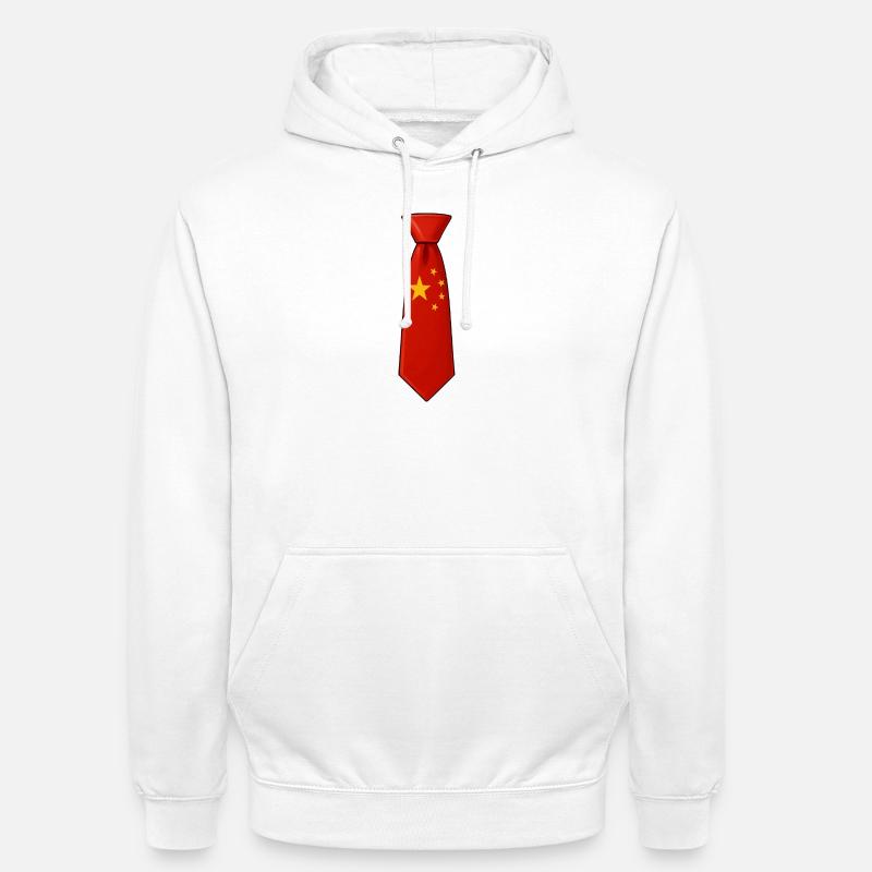 Cravate chinoise – Conception du drapeau - Sweat-shirt à capuche unisexe - blanc