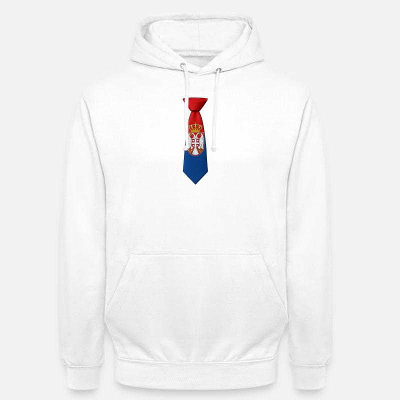 Cravate Serbie – Conception du drapeau - Sweat-shirt à capuche unisexe - blanc
