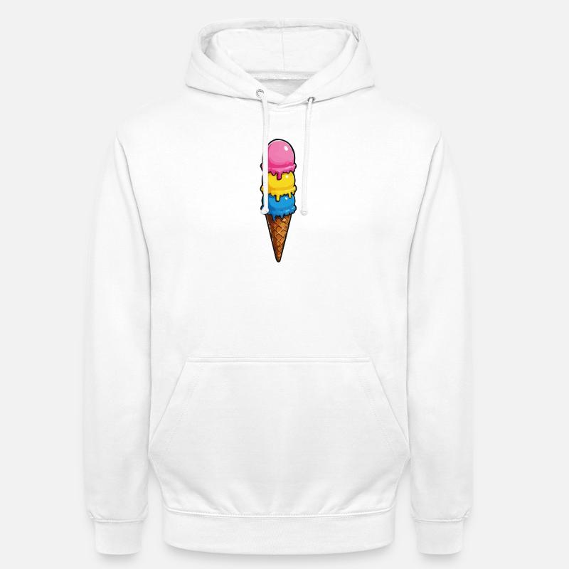 Dreifarbene Eiscreme Pyramide - Unisex Hoodie - Weiß