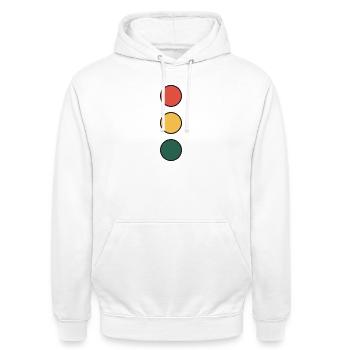 Color Wheel Stack: Red Yellow Green - Unisex Hoodie - white - Front - AI Model Male 185 dark (185cm) & AI Model Female 172 dark (172cm)