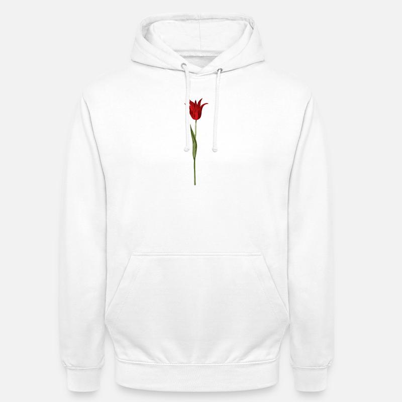 Tulipe abstraite fleur en rouge - Sweat-shirt à capuche unisexe - blanc
